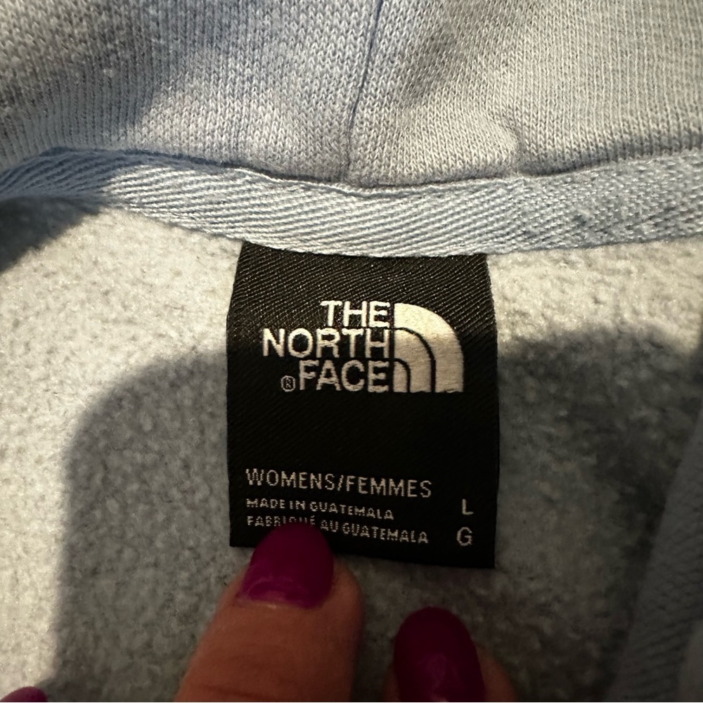 The North Face Women’s Evolution High Low Cropped Hoodie Light Blue‎ Large - Picture 3 of 7